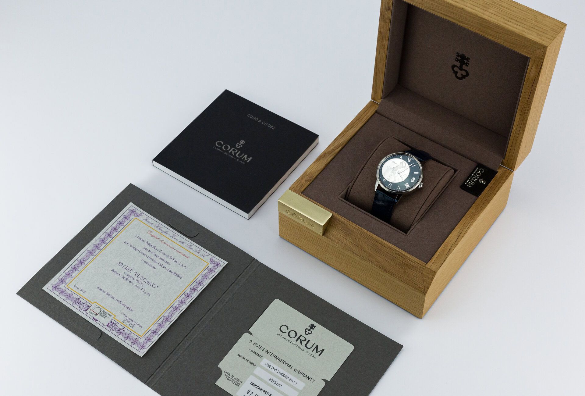 Corum Heritage 50 Lire Vulcano 082.760.20/0003 ZA13 — New